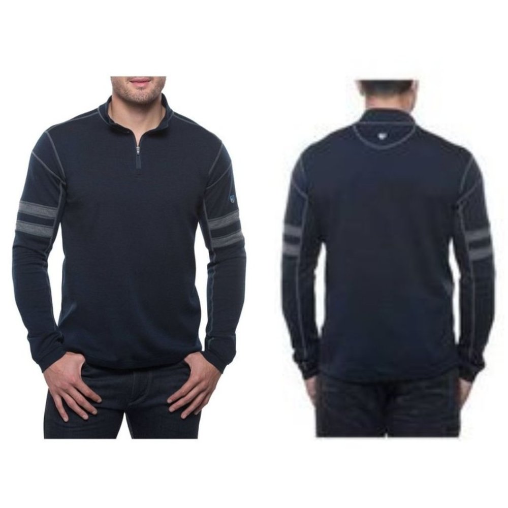 KUHL Team 1/4-Zip Baselayer Long Sleeve Pullover Blue Size L